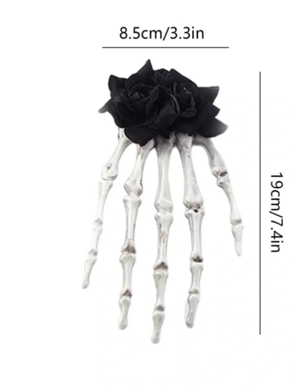 Gothic-style skeleton hand hair clip